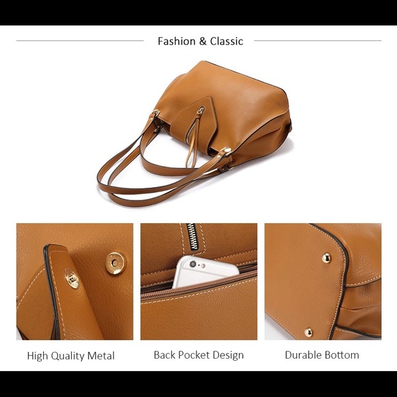 Brown handbag, shoulder bag - Picture 4 of 8